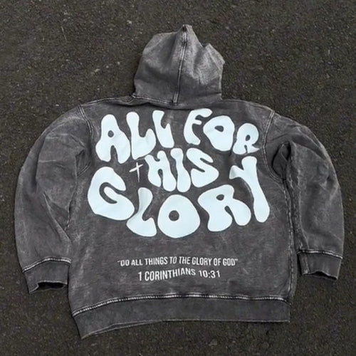 Sharpgentsstore All for his glory washed hoodie